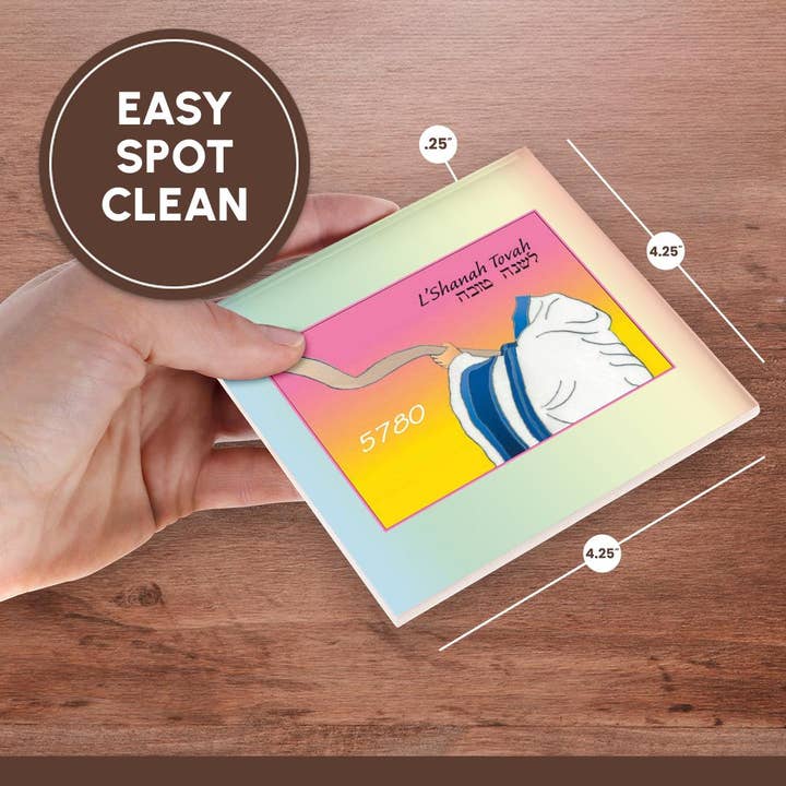 3dRose - Wholesale Coasters - 3dRose, Image of Shofar Being Blown With Hebrew L Shana Tova And Year, Coaster6