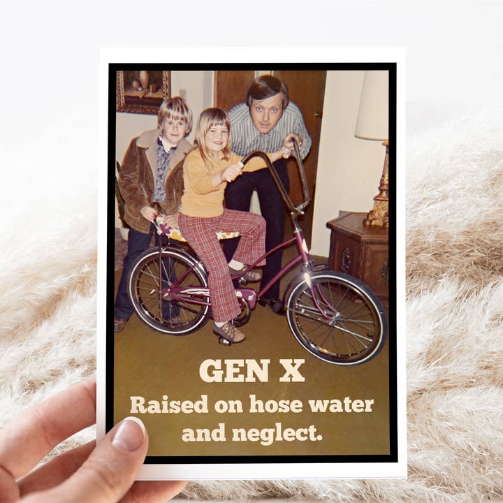 Raven's Rest Studio - Wholesale Everyday Greeting Card - Vintage 70s Greeting Card. Gen X Raised On Hose Water...4