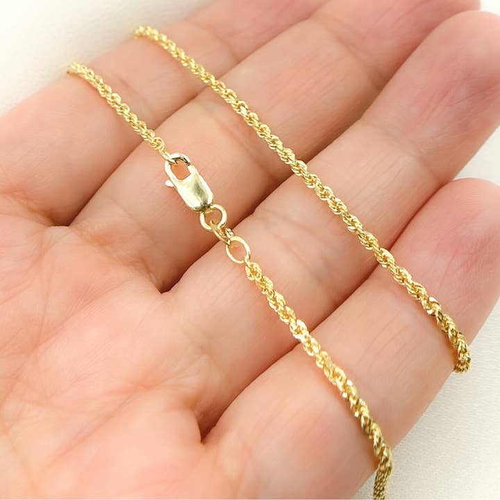 030CRDP0L8L. 14K Solid Yellow Gold Rope Chain for wholesale by Jewels & Chains