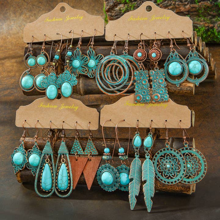 Boheme kvastøreringe i vintage-metal for engroshandel hos Halcyon Outfitters®