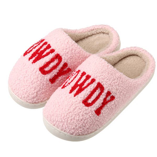 Nima Accessories Inc - Wholesale Slippers - Women's - Ladies Plush HOWDY Theme Fashion Slipper
