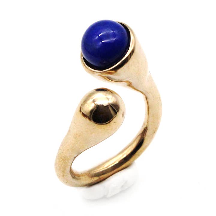 NOKIKE - Wholesale Cocktail/Statement Ring - Lapis Lazuli Adjustable Ring0