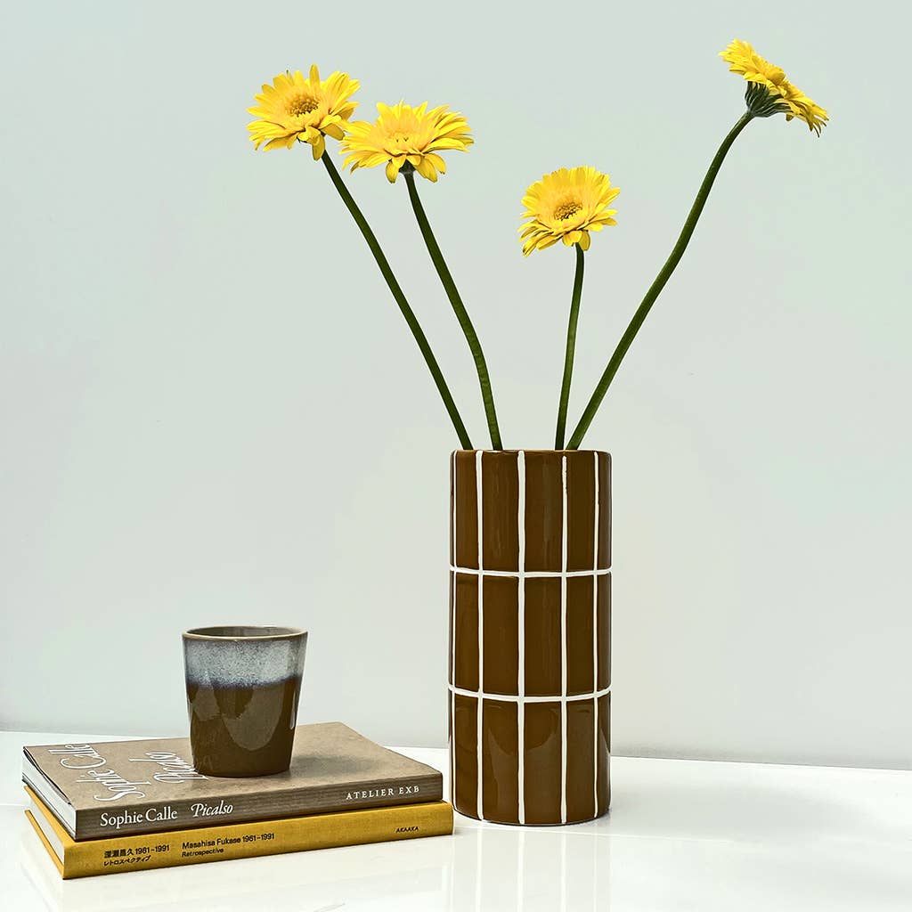 Opjet Paris - Wholesale Vase - Ochre tile vase D10.5 H23cm1
