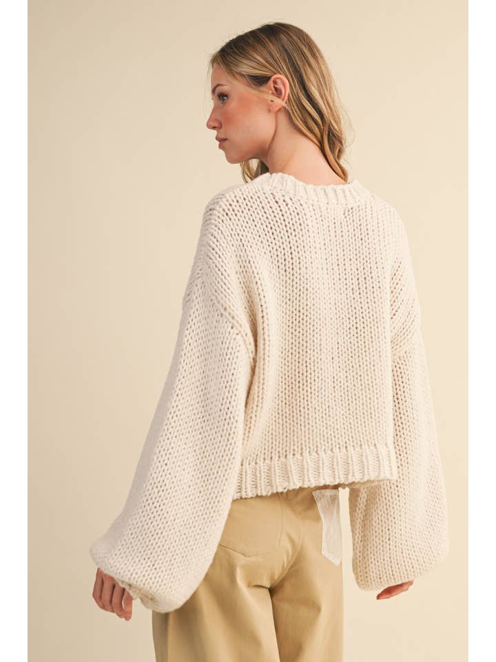 Klesis - Wholesale Knit Sweater - Women's - IT4444 BRAIDED RIBBON CHUNKY SWEATER TOP (Copy)22