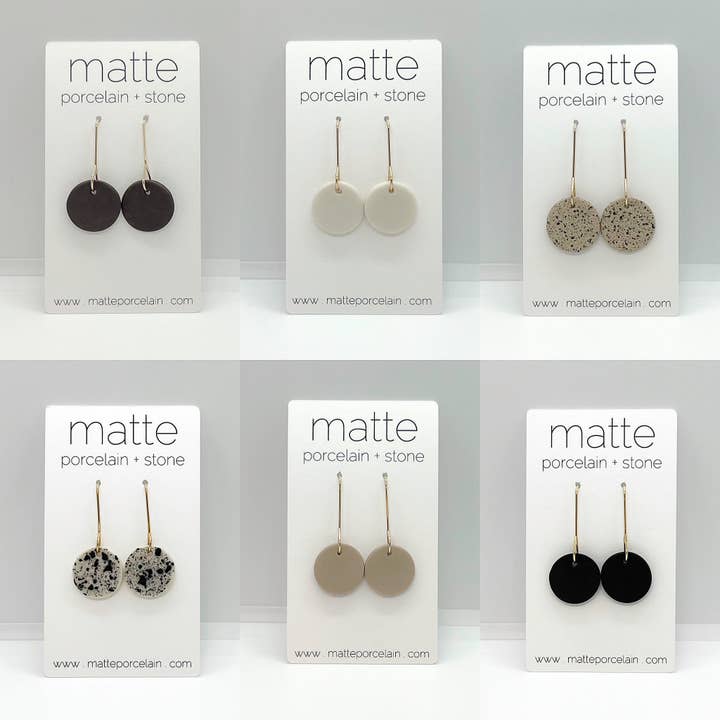 matte porcelain - Wholesale Dangle Earrings - the SIMPLICITY drop | porcelain + stoneware5