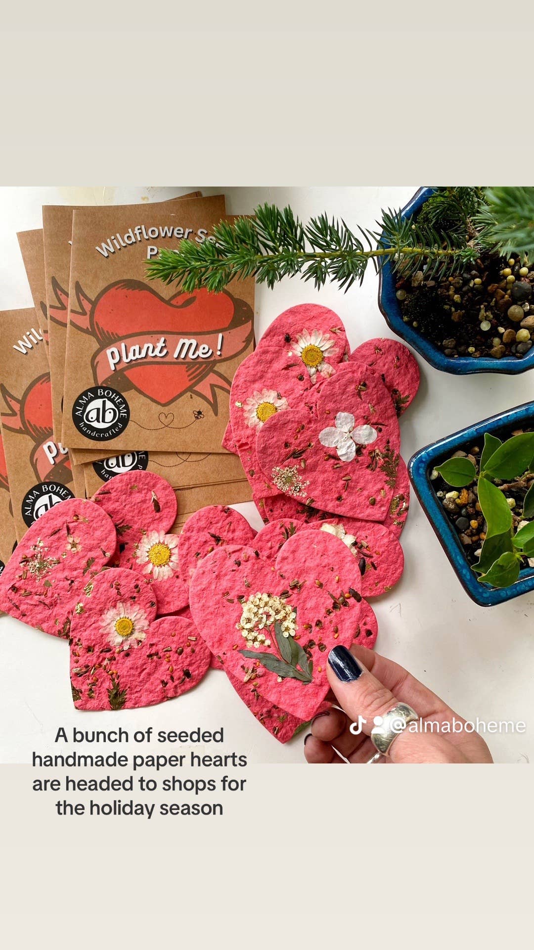 Alma Boheme Handmade - Wholesale Plant Seeds - Seeded Wildflower Paper Heart4