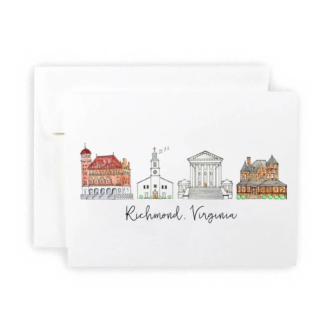 Wenskaart- of notitiekaartenset uit Richmond, Virginia voor wholesale door Natty Michelle Paperie