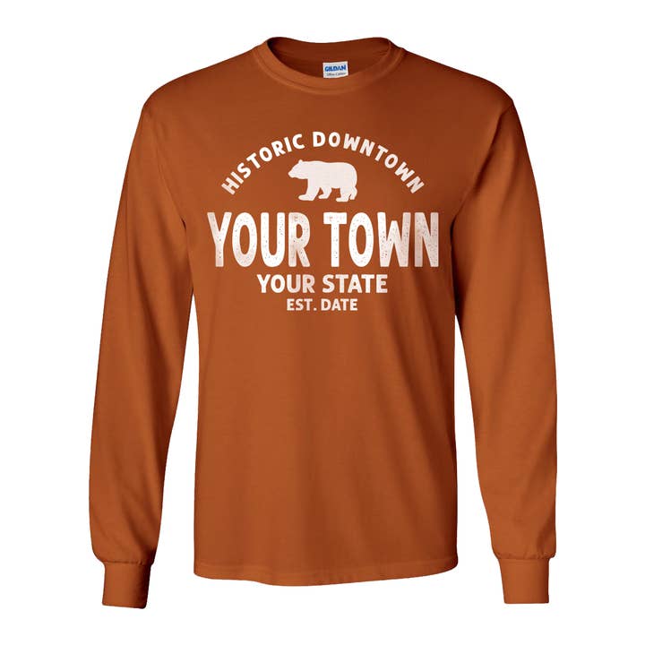 Your Town, t-shirt personnalisé à manches longues pour la vente par S.L. Revival Co.