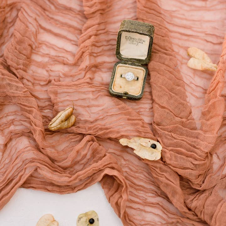 Amore Society - Wholesale Table runner - Terracotta Gauze Table Runner3