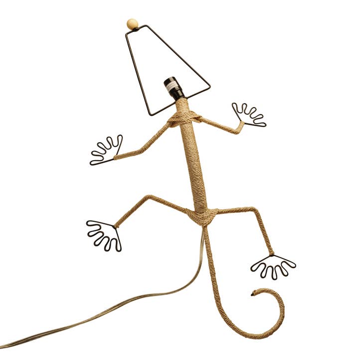 Gecko væglampe Body Natural, krop lavet af Abaca Twine for engroshandel hos Eangee Home Design