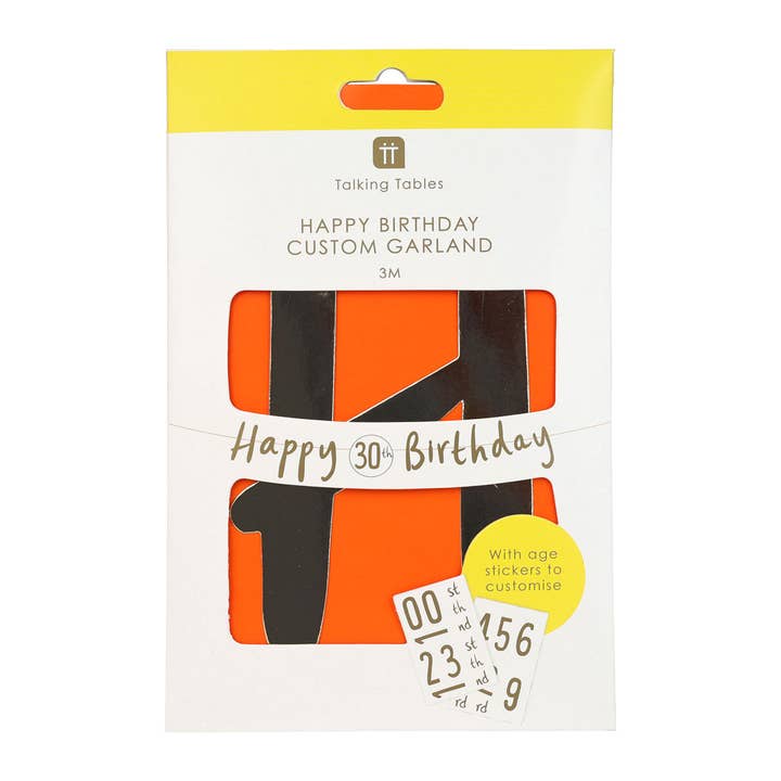 Anpassbare Geburtstagsgirlande - 3m | Geburtstagsdekoration | für den Großhandel von Talking Tables EU