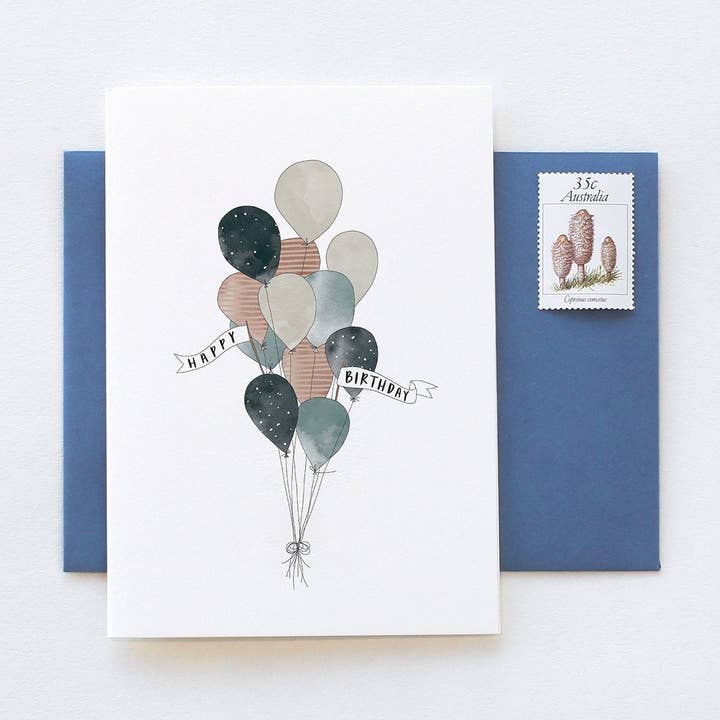 Birthday Balloons Greeting Card for wholesale by In the Daylight
