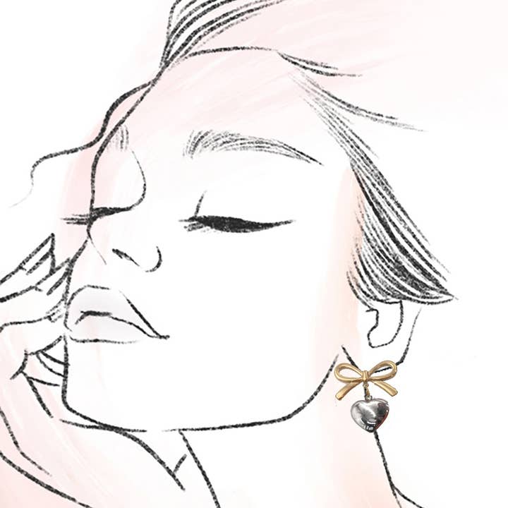 TWO TONE 18K Stainless Steel Tarnish Free Waterproof Studs | 40E370 for wholesale on Faire4