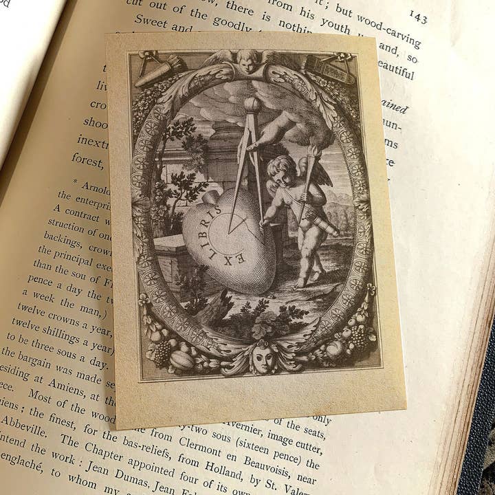 Love's Compass, ex libris barocchi in carta gommata per la vendita all'ingrosso da parte di Ebon et Noir LLC