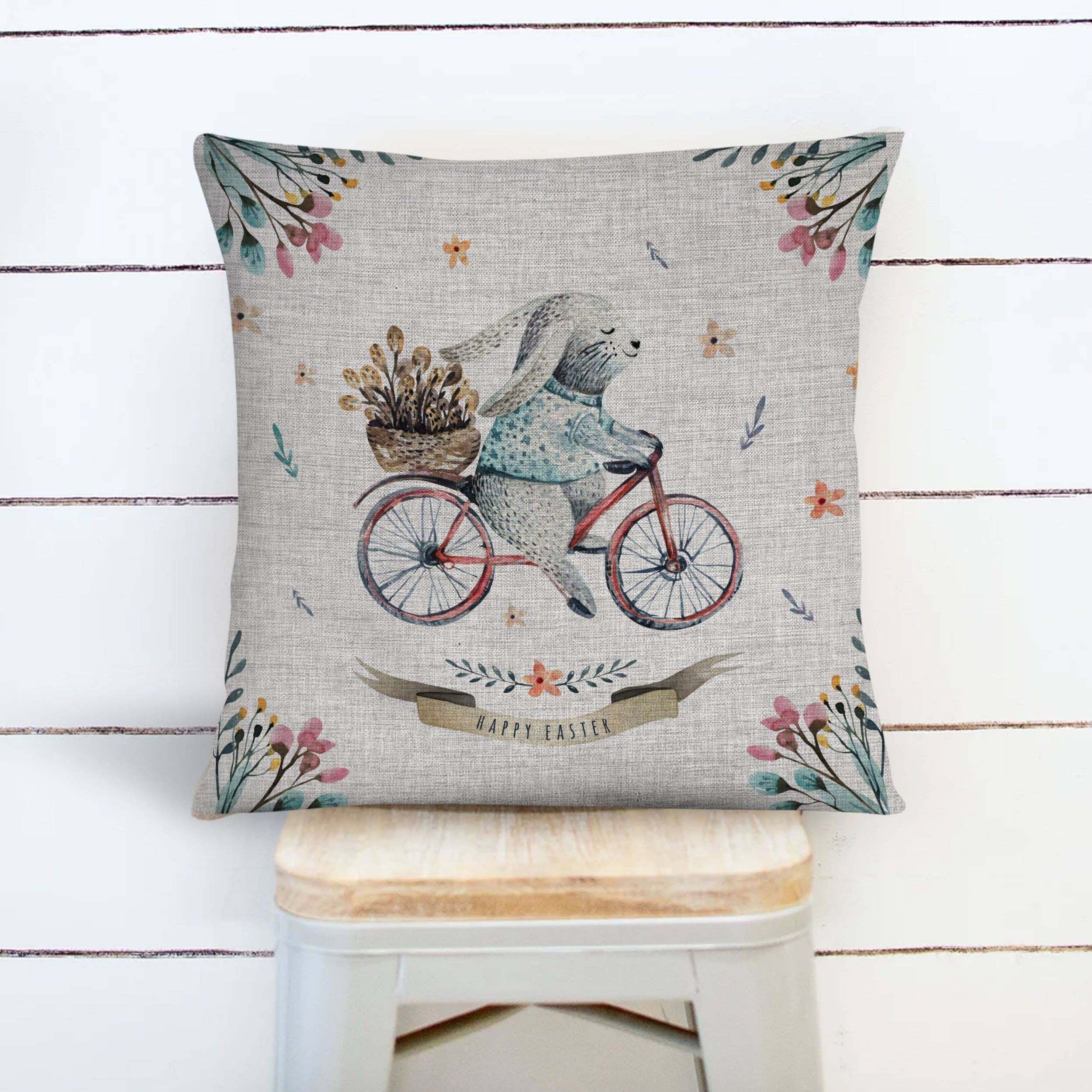 ZA Handmade Wholesale - Vente Housse de coussin - Taie d'oreiller de Pâques | Housse de coussin de Pâques Joyeuses Pâques | Taie d'oreiller aquarelle lapin de Pâques | Oreiller décoratif de Pâques pour la décoration de la maison1