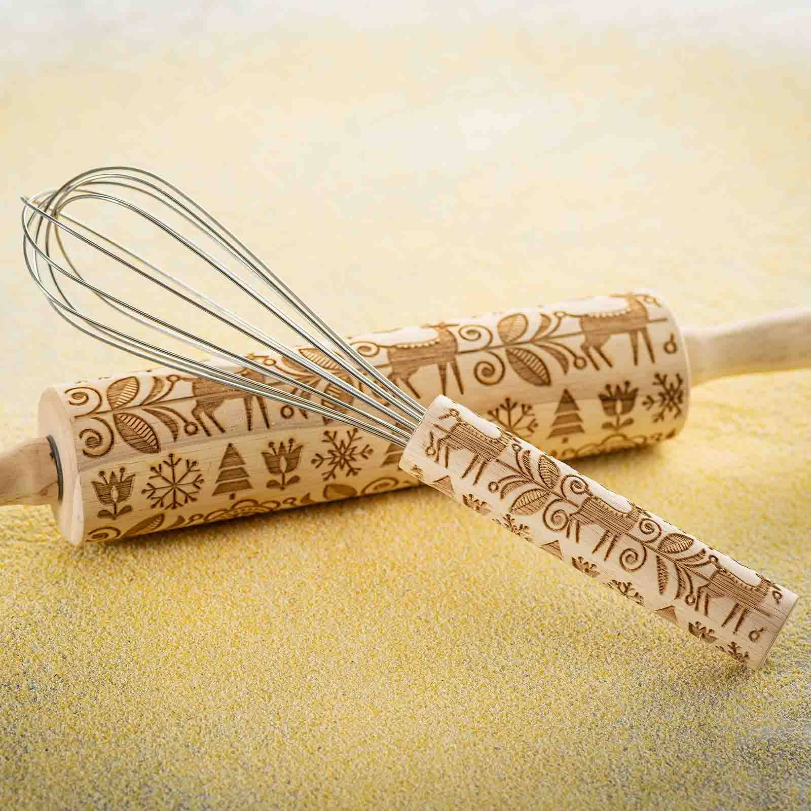 TableCraft Products Company - Wholesale Kitchen Tool/Gadget - Embossed Decorative Whisk, Winter Design5