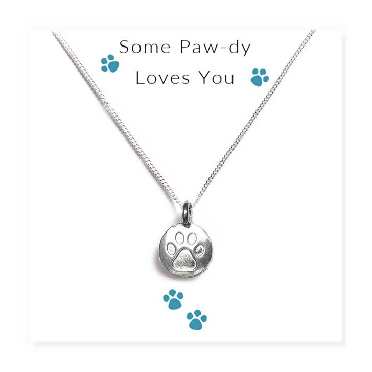 Aye Do Gifts - Vendita all'ingrosso Collana con ciondolo/pendaglio - Some Paw-dy Loves You - Collana su biglietto con messaggio0