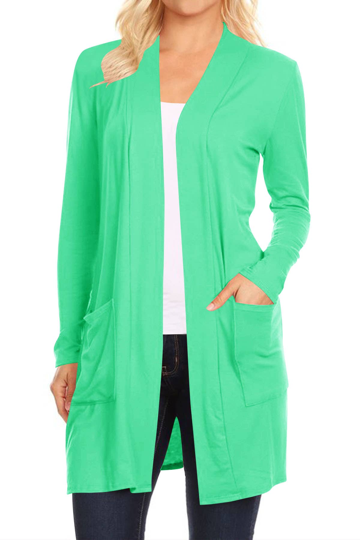 MOA COLLECTION - Wholesale Cardigan - Women's - Casual Solid Open Front Basic Cardigan Jacket9