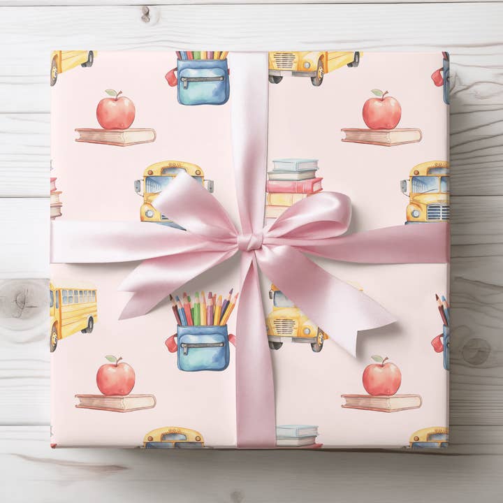 Playful School-Themed Back to School Wrapping Paper for wholesale by Lokipawz