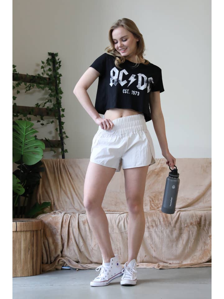 BONE .....SI-22112 Smocked waist track shorts w/ mesh pocket & lining for wholesale on Faire
