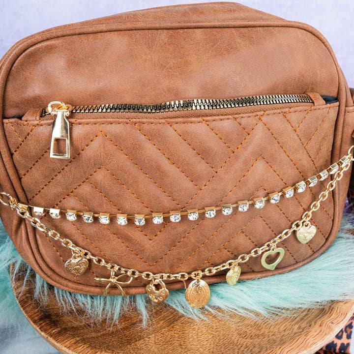 Wholesale Accessory Market - Wholesale Purse/Bag Accessory - Women's - Crystal Avenue Hearts A Plenty Goldtone & Crystal Handbag Chain2