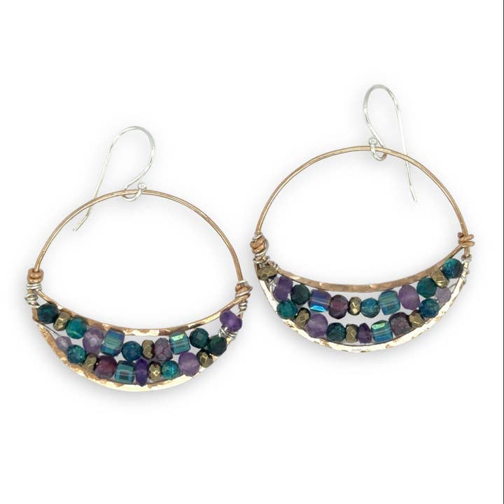 Amethyst Mosaic Earrings E78406 for wholesale by Art by any Means Jewelry