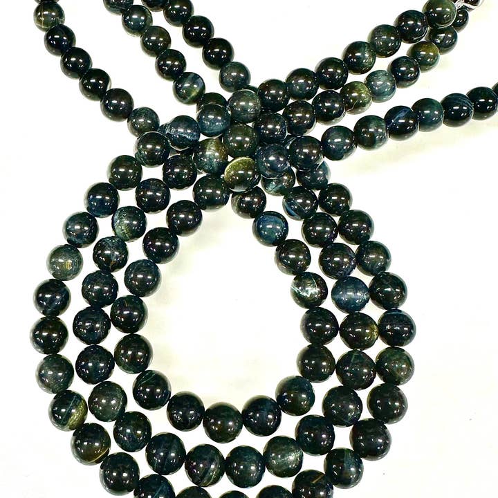 Cuentas de Ojo de Tigre Azul Natural de 8 mm, 15,5” para venta al por mayor de KayleeNYC