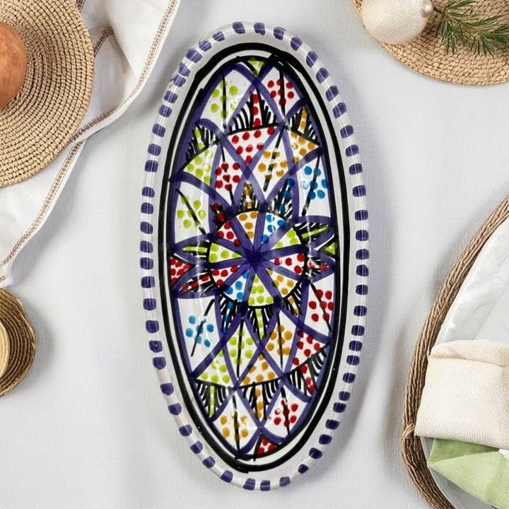 Decorative Tunisian Handmade Ceramic Baking Dish #6 for wholesale by Etnico del Mondo