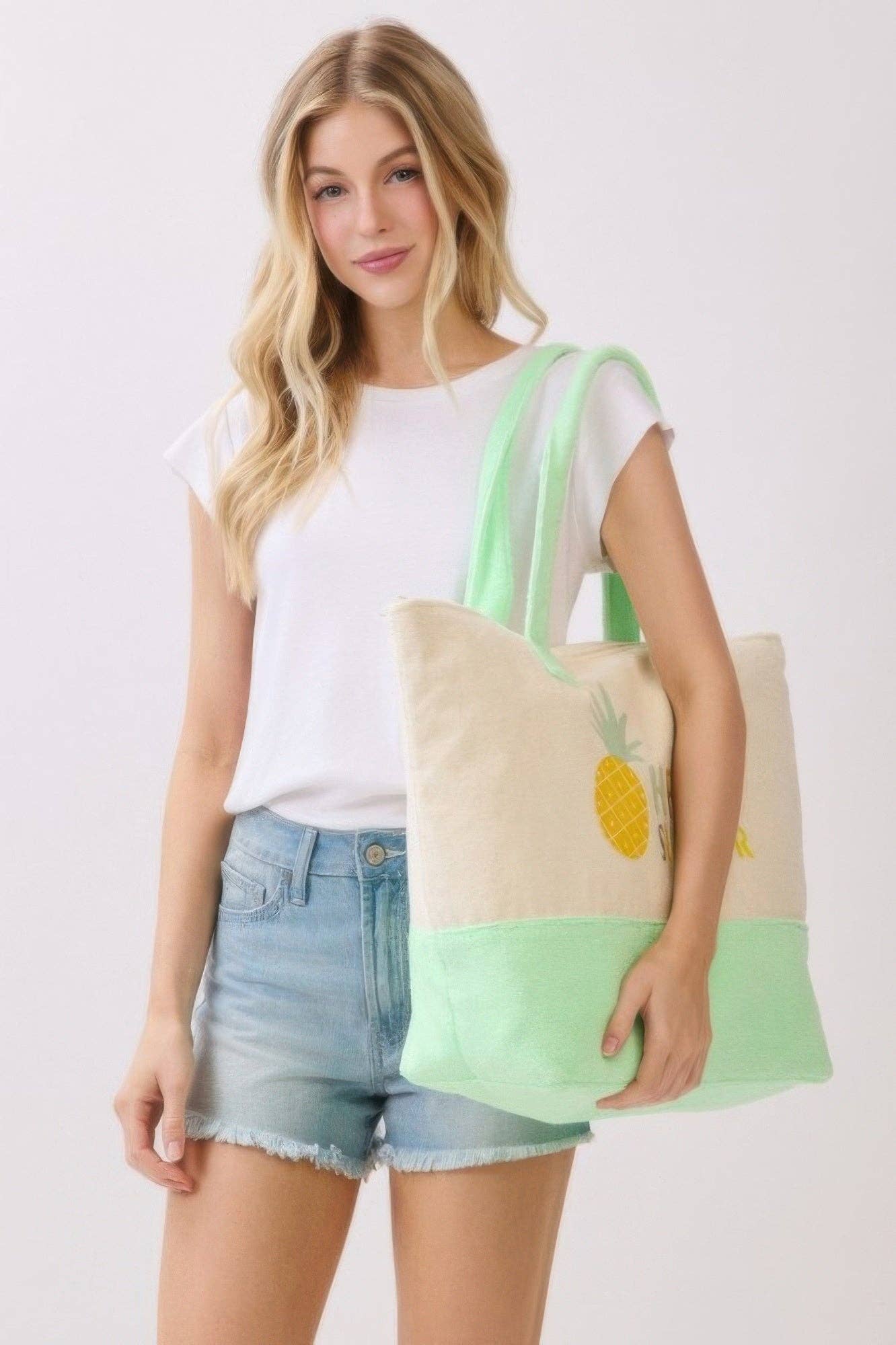 CC Wholesale Clothing - Wholesale Tote Bag - Women's - Hello Summer Terry Tote6