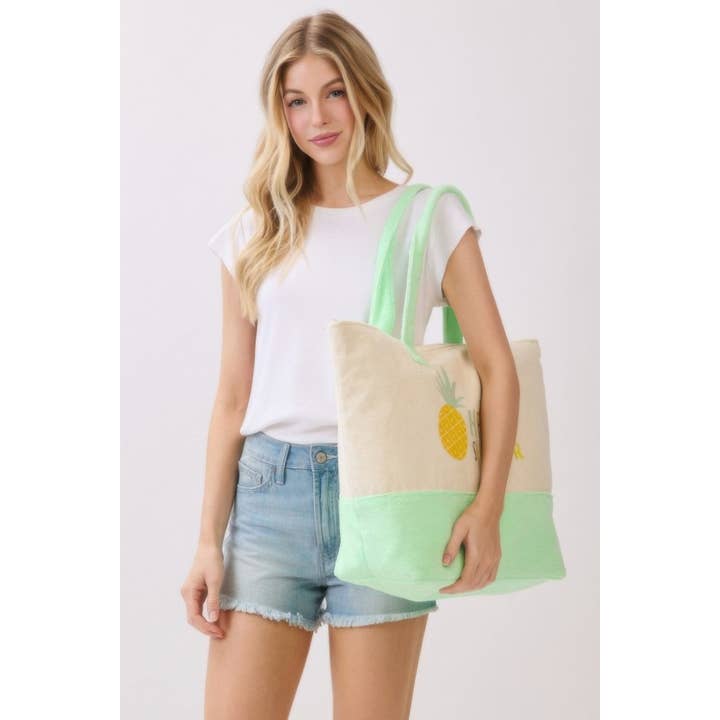 CC Wholesale Clothing - Wholesale Tote Bag - Women's - Hello Summer Terry Tote6