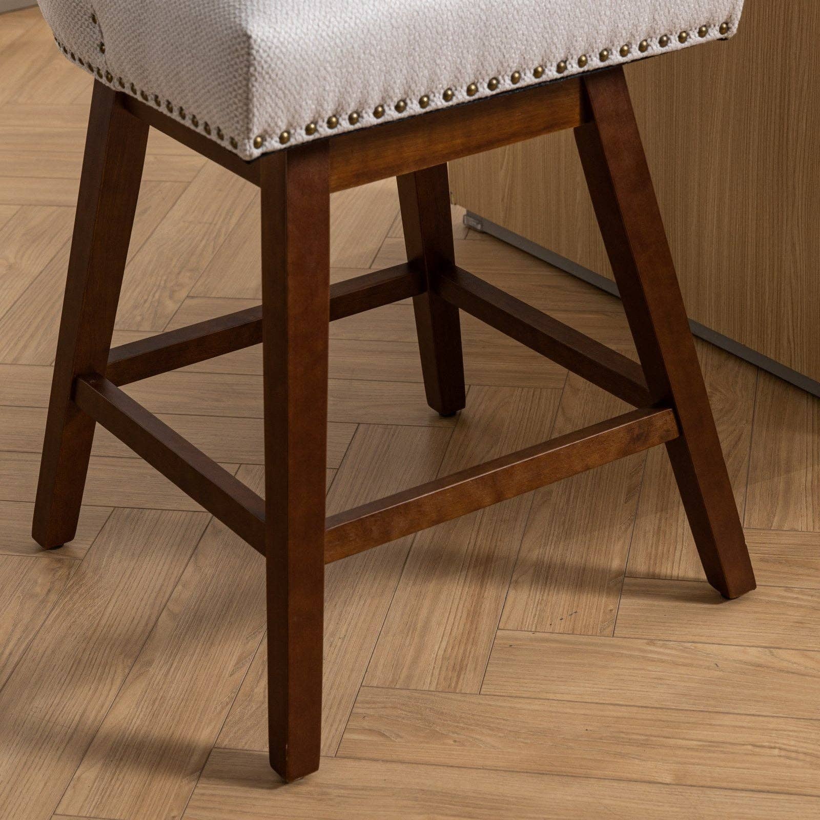 HOMYCASA DESIGN INC - Wholesale Stool - Swivel Bar Stools Set Ivory Fabric 26 Inch Height13