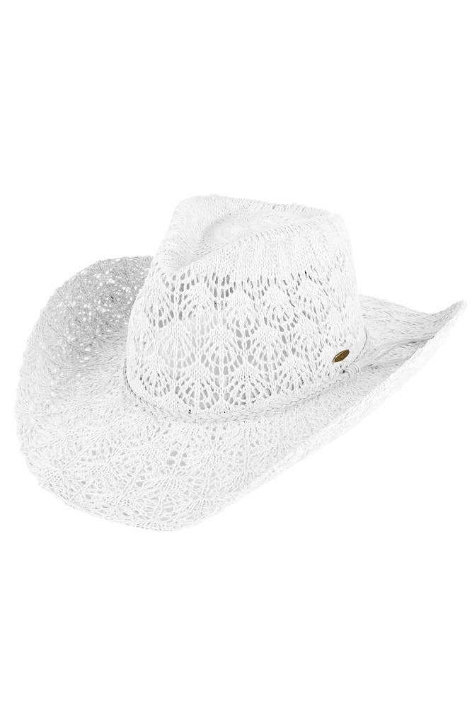 Hana – Chapéu de cowboy - Mulher por atacado – Chapéu de Cowboy de Tricô com Cordão em Ferradura C.C3