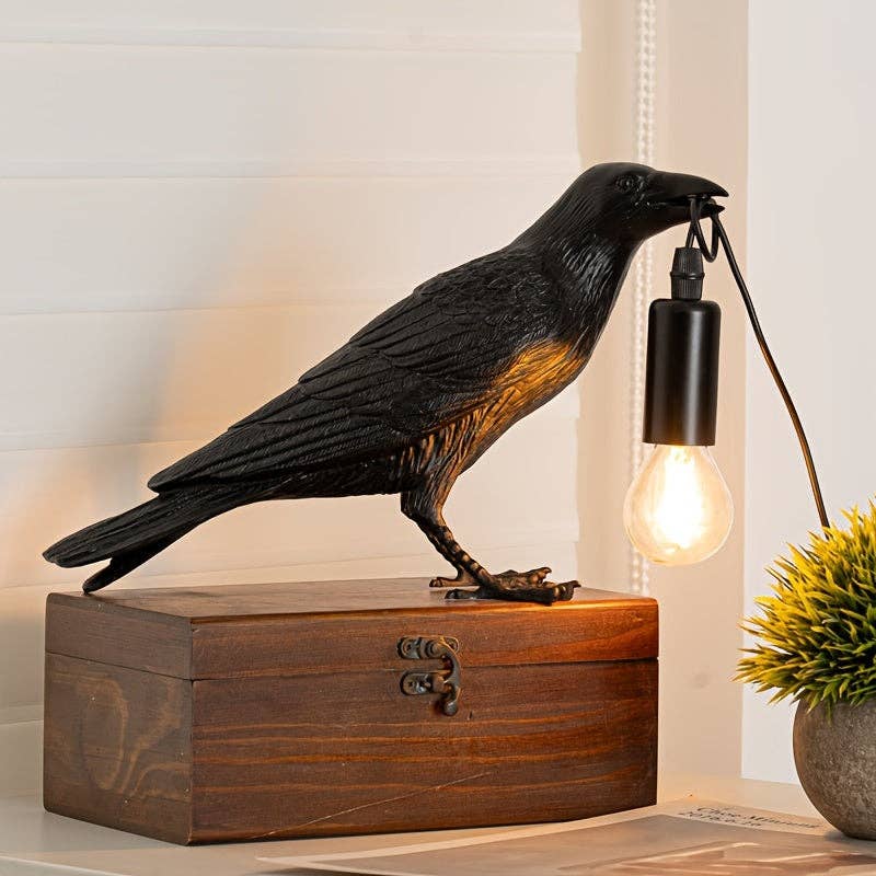 Buddha Ayurveda - Wholesale Accent/Desk Lamp - Gothic Crow Lamp - LED Table Accent - Holiday Decor1