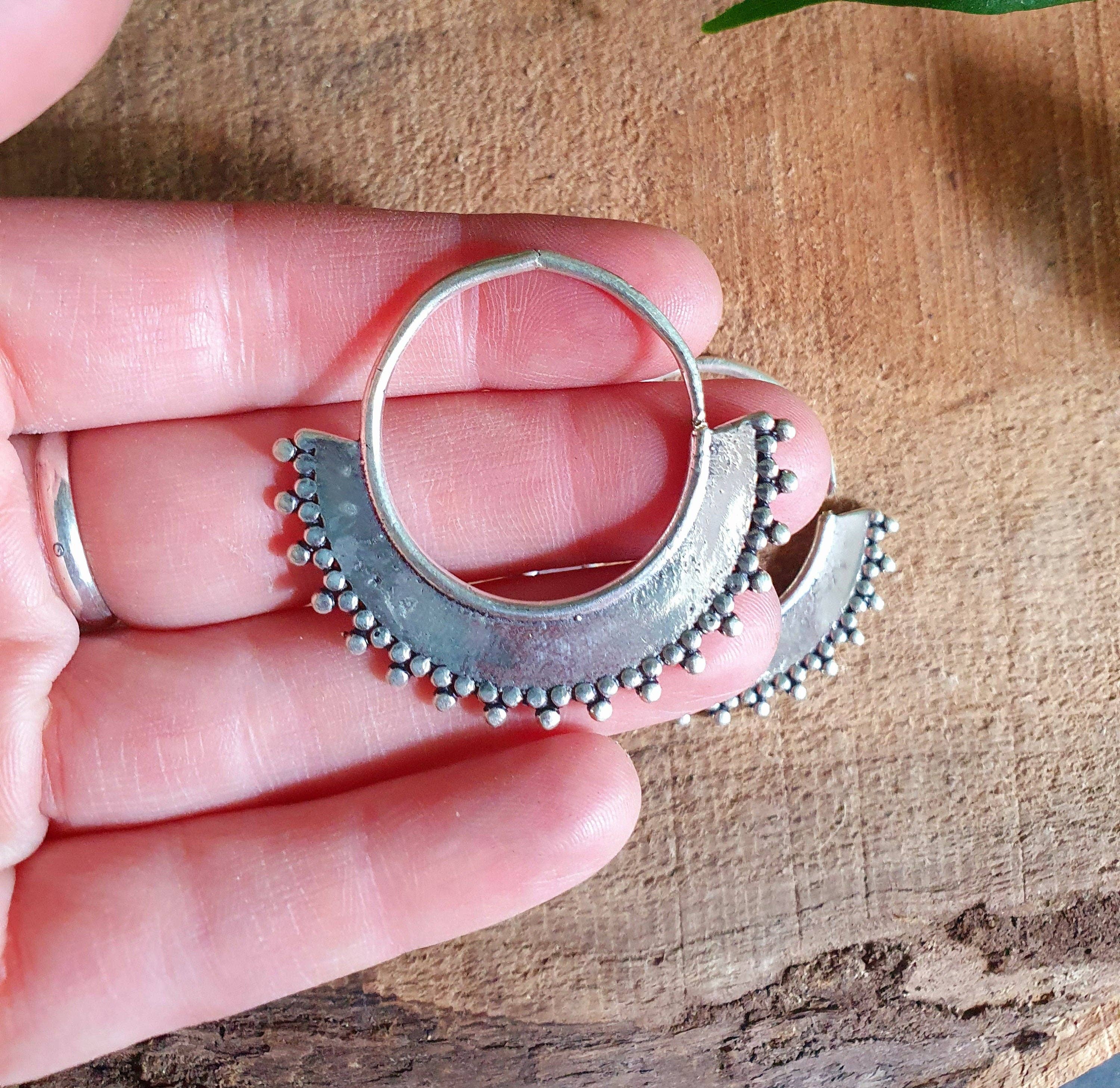 Kaali Boutique – wholesale Hoop earrings – Gypsy Brass Hoop Earrings; Ethnic, Geometric, Rustic, Yoga, Hippie, Gypsy, Pretty, Psy, Boho, Bohemian, Festival1