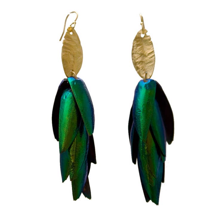 Beetle Wing Earrings for wholesale by Lingua Nigra