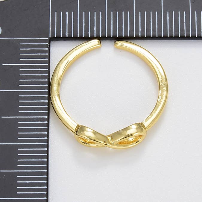 Beads Creation – wholesale Band/Stackad Ring – Guld Infinity Ring, Justerbar Kärlek Ring, RG1113