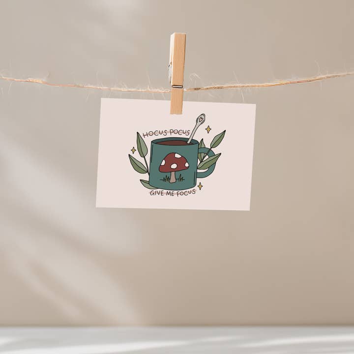Hocus Pocus Give Me Focus Unframed Mini Art Print for wholesale by Mouthy Broad