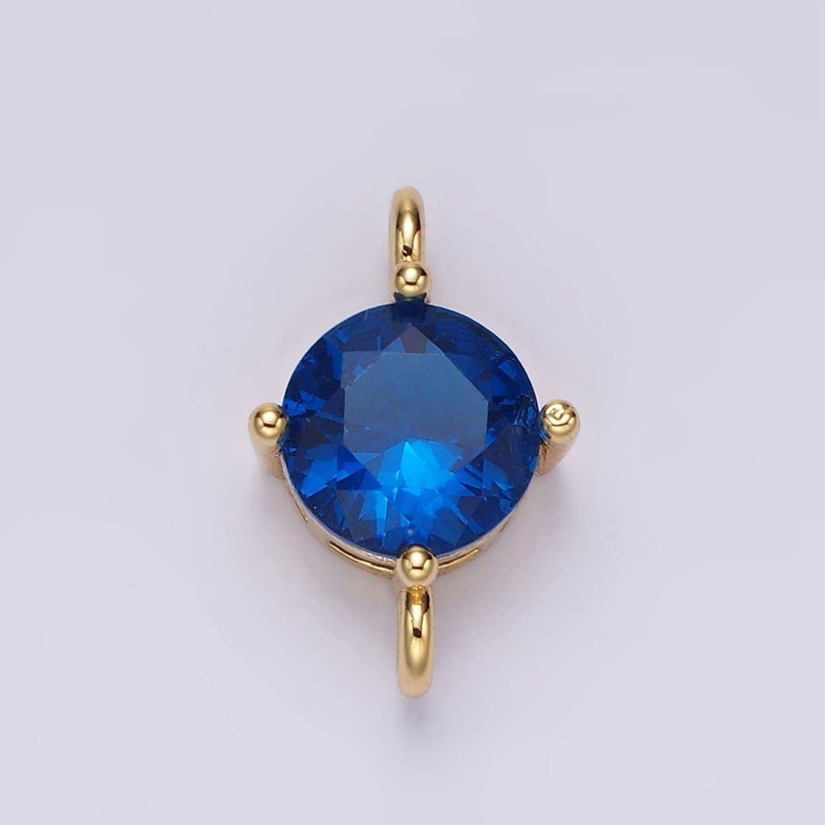 Aim Eternal - Wholesale Individual Charm/Pendant - 14K Gold Filled 10mm Round CZ Birth Month Personalized Connector | G-157 - G-1697