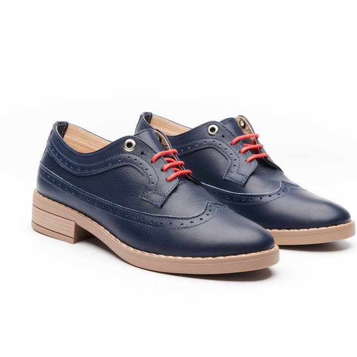 BROGUE navy+lacet rouge voor wholesale door FLECHR by Kimberly Fletcher