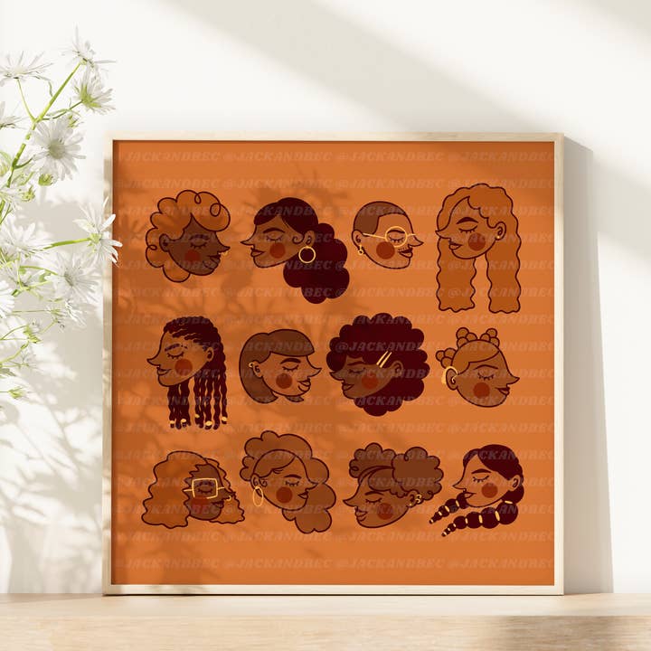 Jack and Bec - Wholesale Art Print - "Melanin Magic" Print, Women of Color, Women Empowerment1