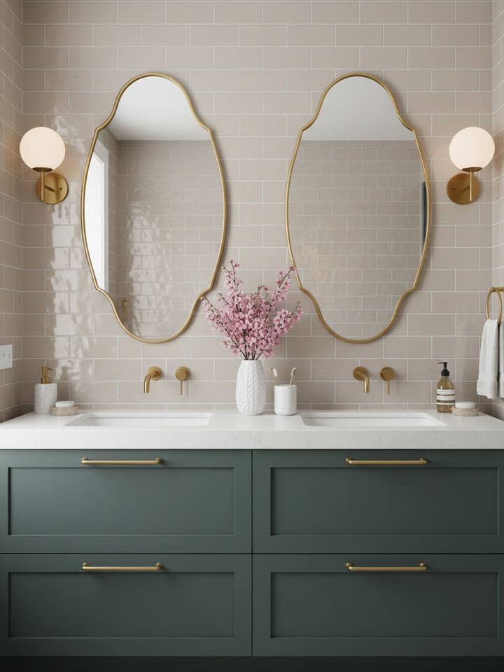 Modern Regal Oval Mirror – Handmade Brass Wall & Vanity Mirror for wholesale by Palmeraies