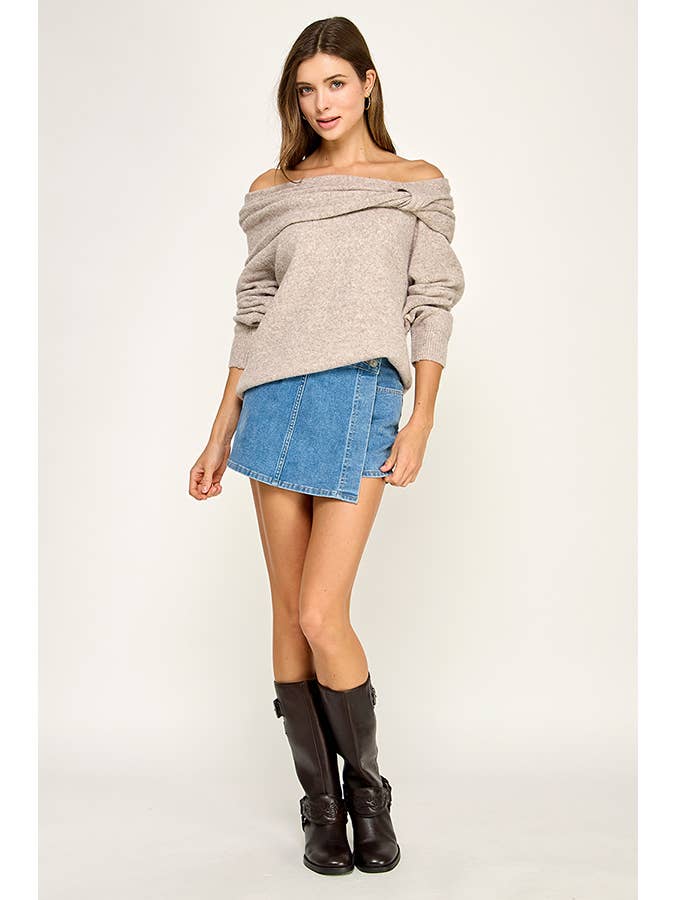 Miss Love - Wholesale Knit Sweater - Women's - OFF SHOULDER KNOT SWEATER18