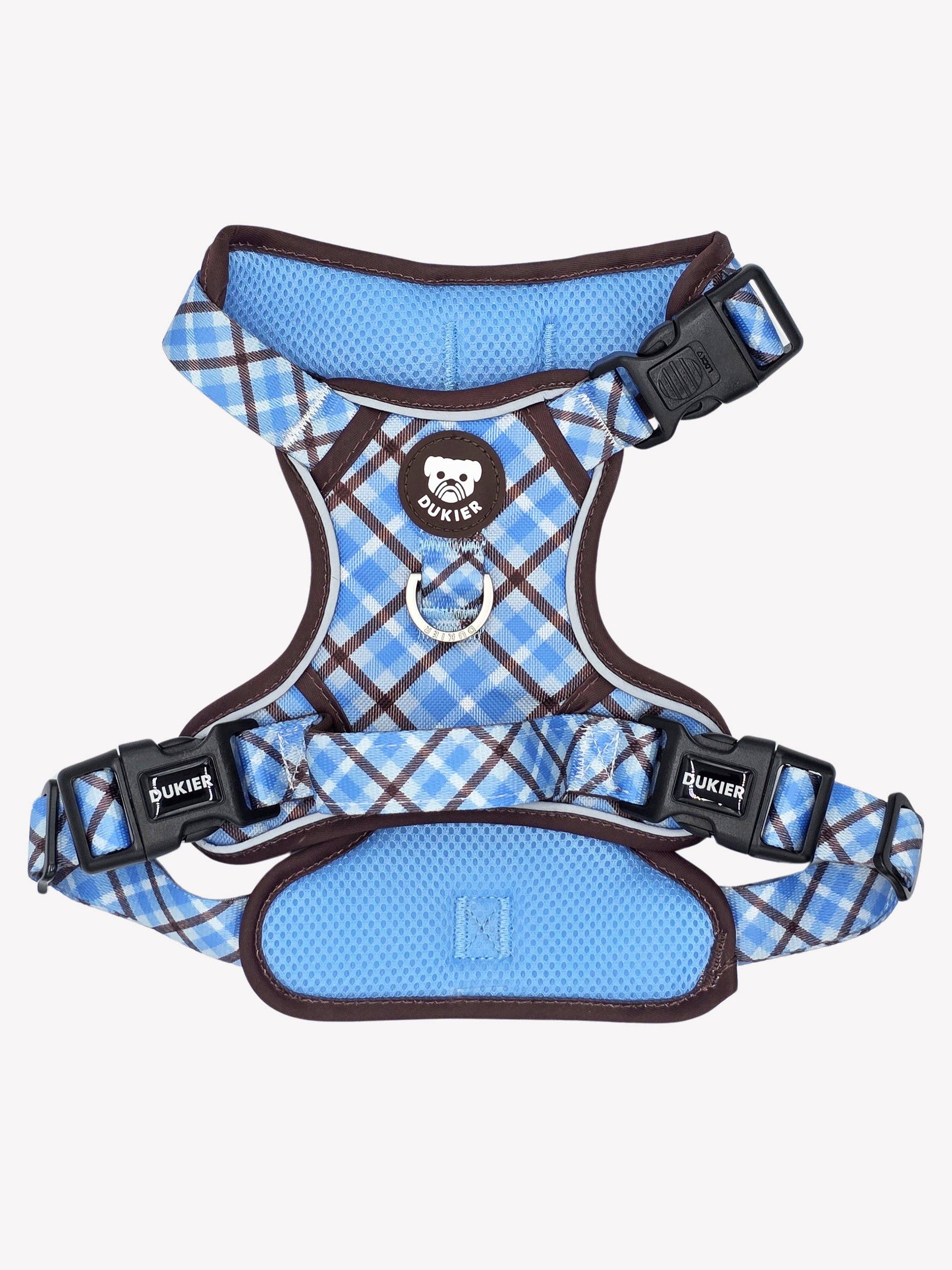 Dukier – Arnês – Cão por atacado – ARNÊS TRAIL PARA CÃO TARTAN BLUE MOCCA1