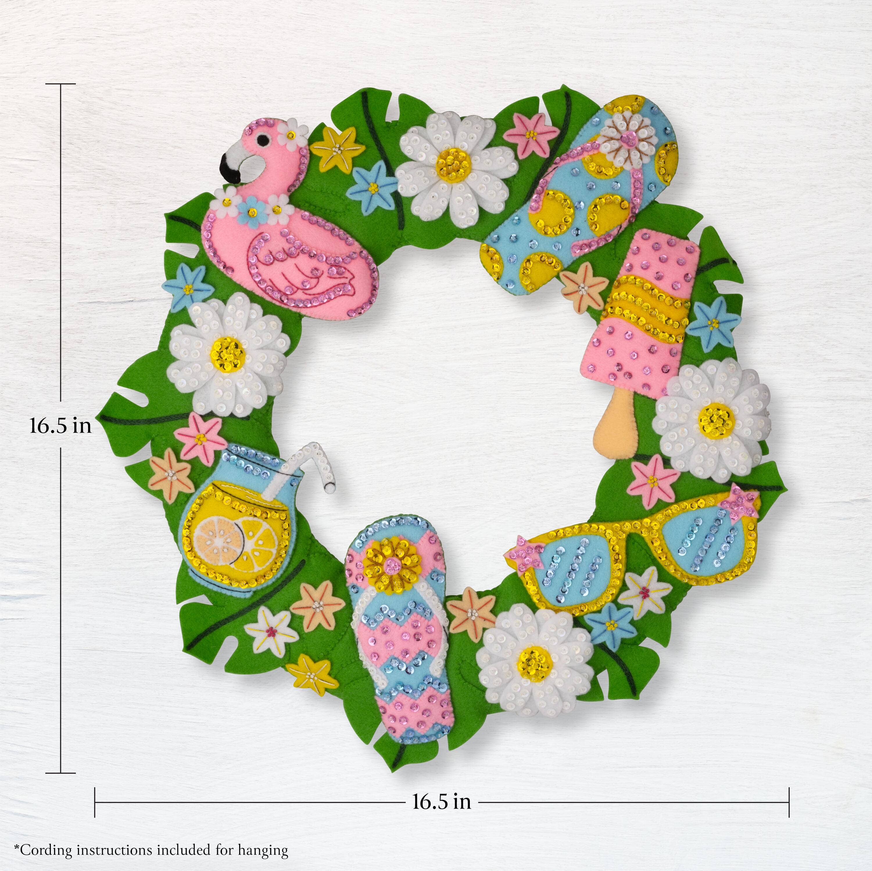 Plaid Crafts - Wholesale DIY Craft Kit - Bucilla ® Seasonal Felt Home Decor Kit - Summer Fun Wreath1