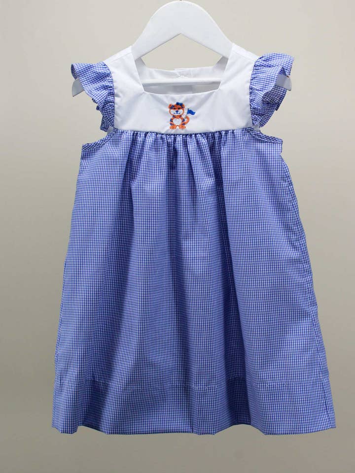 Navy Tiger Emma Dress for wholesale by Charming Little Ones