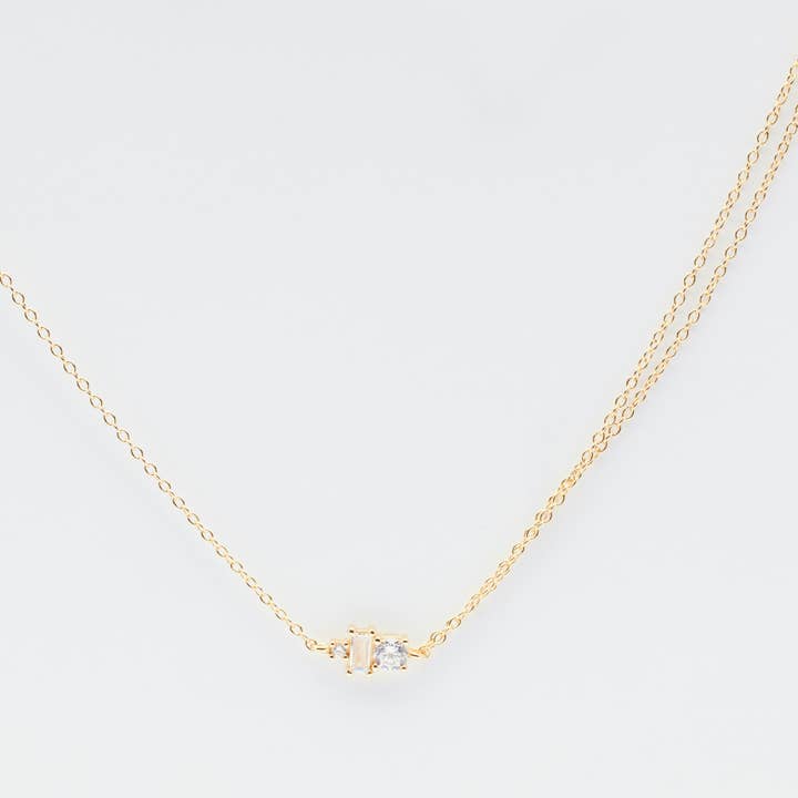 Josephine Double Gold Chain Necklace for wholesale by Quill Fine Jewelry & Lifestyle