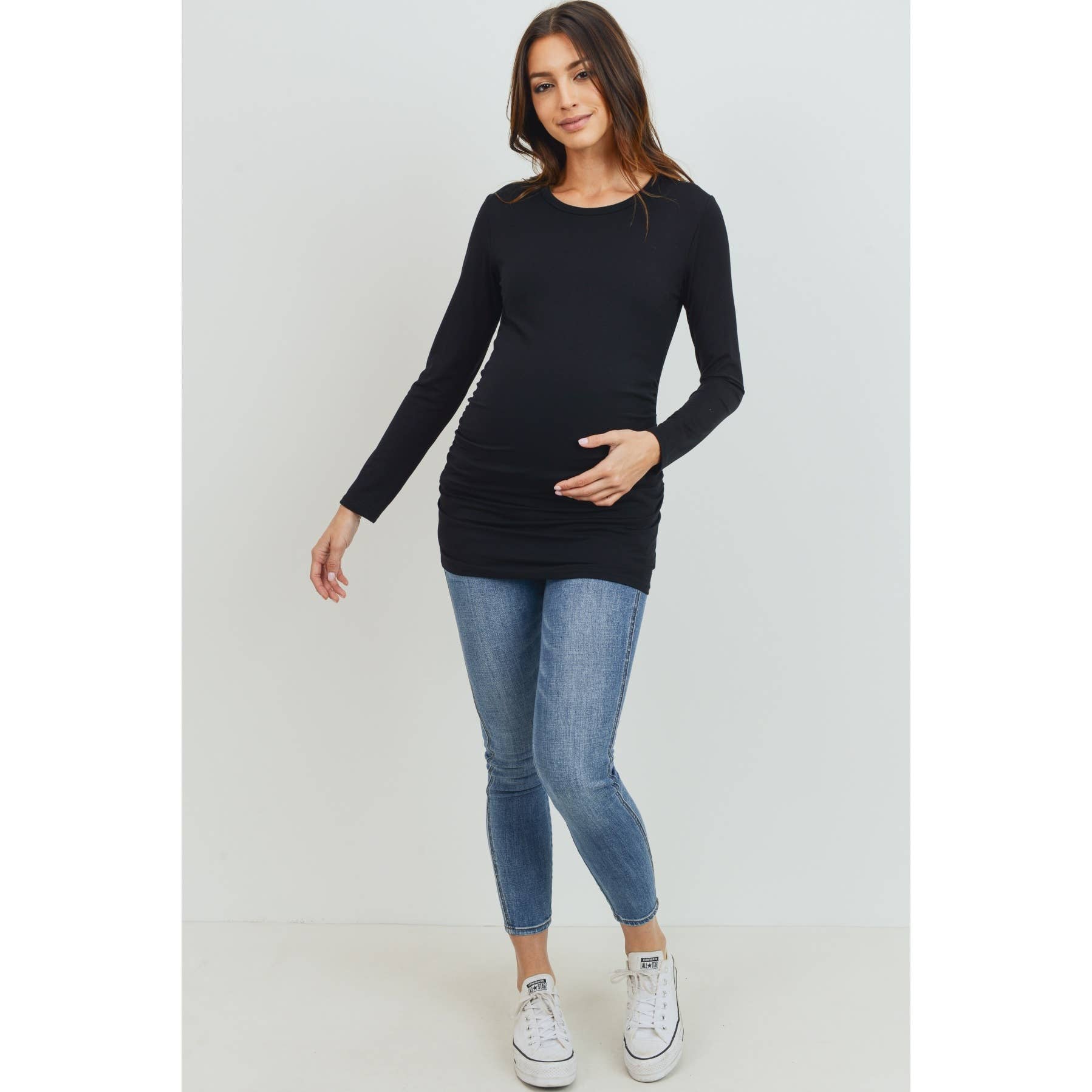 Hello Miz - Wholesale Top - Maternity - Long Sleeve Maternity Crewneck Knit Top3