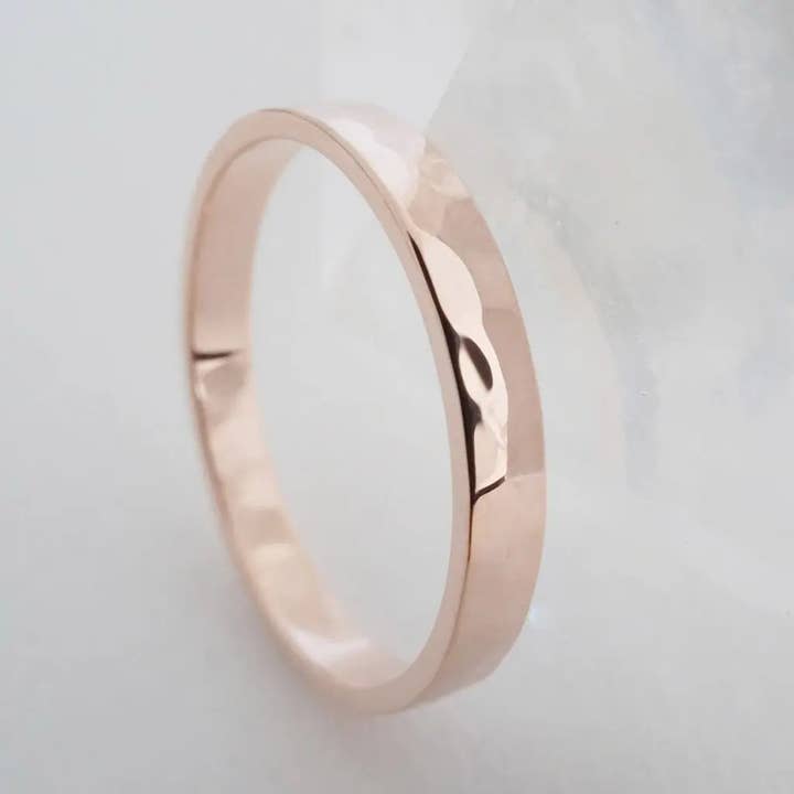 Honeycat Jewelry - Wholesale Band/Stacked Ring - Hammered Boyfriend Ring8