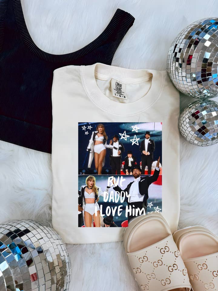 Taylor Swift Travis Kelce podiumshirt maar papa, ik hou van hem voor wholesale door Broke Babes Wholesale