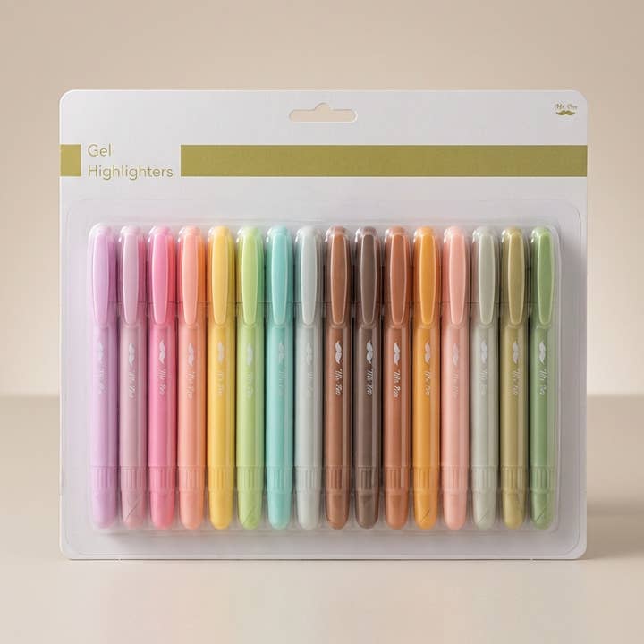 Surligneurs gel, lot de 16, couleurs vives pour la vente par Mr. Pen